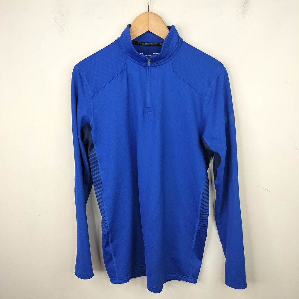 Under Armour Quarter Zip Pullover Cold Gear Reactor Medium Athletic Blue